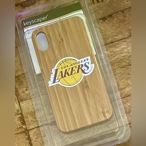 NWT Keyscaper NBA LA Lakers Bamboo Wood Court Case iPhone XR Protective Cover